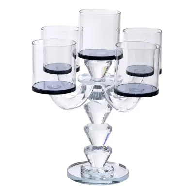 Підсвічник-канделябр скляний Parallels на 5 свічок 24 см Підсвічник-канделябр скляний Parallels на 5 свічок 24 см