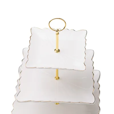 Етажерка Classic порцелянова для фруктів і десертів квадратна, білий