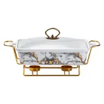 Мармітниця порцелянова прямокутна 1,5 л, мармур