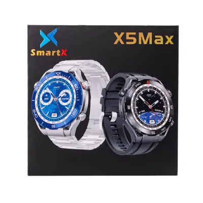 Смарт-часы SmartX X5Max мужские с пульсометром и сменными ремешками, синий Смарт-часы SmartX X5Max мужские с пульсометром и сменными ремешками, синий