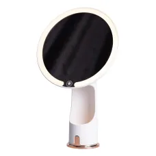 Косметическое зеркало с LED-подсветкой и органайзером 18,5 см, белый