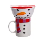 Набір чашка з піалою Snowman порцеляновий