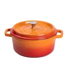 Кокотница чугунная с эмалированным покрытием 3 л, оранжевый