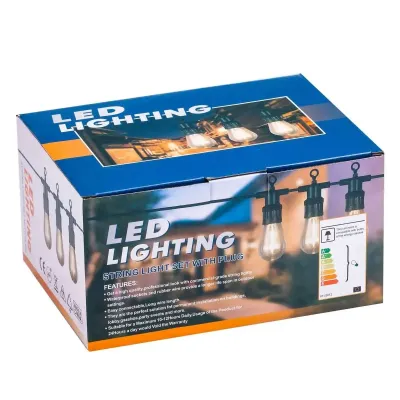 Ретро-гирлянда уличная 10 LED F27 длина 5 метров, теплый свет