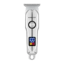 Машинка для стрижки волосся акумуляторна SOKANY SK-LF-9988 з LED-дисплеєм, срібло