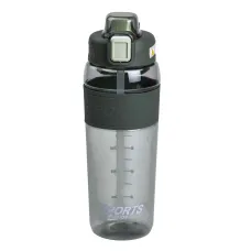 Бутылка для воды Sports 800 мл с трубочкой, зеленый