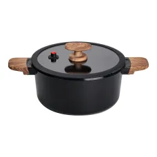 Кастрюля алюминиевая с антипригарным покрытием 4.7 л, черный