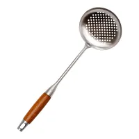 Шумівка кухонна Generous з нержавіючої сталі з дерев'яною ручкою 39 см