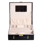 Кейс-органайзер для украшений с защелкой 26х26х9 см из экокожи, черный