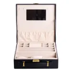 Кейс-органайзер для прикрас із защіпкою 26х26х9 см із екошкіри, чорний