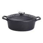 Гусятниця чавунна з кришкою 3 л, чорний