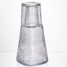 Графин со стаканом-крышкой 1/0,2 л фактурный, прозрачный