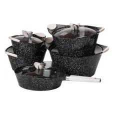 Набор посуды MGC 5 предметов с антипригарным покрытием 2,5/5/7/9 л, черный