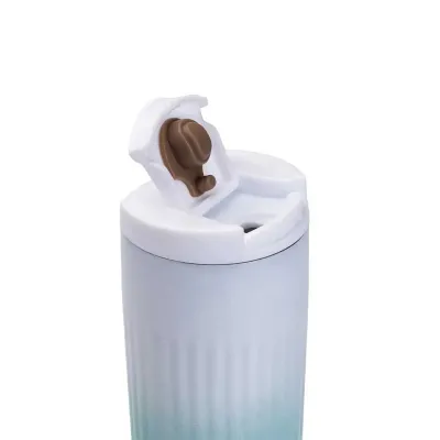 Термокружка SEYGM 500 мл с flip крышкой, бирюзовый градиент