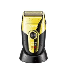 Электробритва-шейвер от сети VGR V-383 водонепроницаемая беспроводная с подставкой, золото