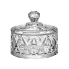 Конфетница с крышкой стеклянная под хрусталь, прозрачный