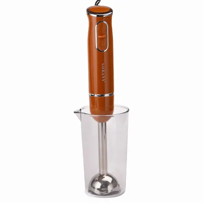 Блендер погружной ручной Sokany SK-1726 с мерным стаканом, оранжевый