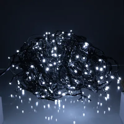 Гірлянда Бахрома вулична 405 LED 25 м від мережі чорна нитка, білий