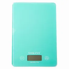 Весы кухонные электронные SOKANY SK-19027 до 5 кг с плоской платформой, мятный
