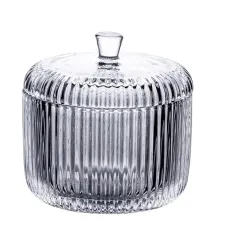 Конфетница стеклянная винтажная со стеклянной крышкой