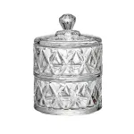 Цукерниця дворівнева зі скляною кришкою під кришталь, прозорий