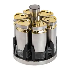 Набор емкостей для специй на подставке 6 баночки по 120 мл, хром