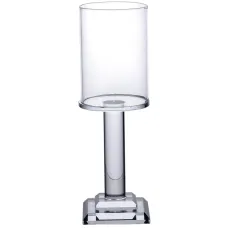 Подсвечник декоративный Cylinder стеклянный на квадратном основании 20 см