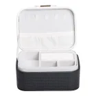 Шкатулка-органайзер для украшений 15,5х11,5х8,5 см из экокожи, черный