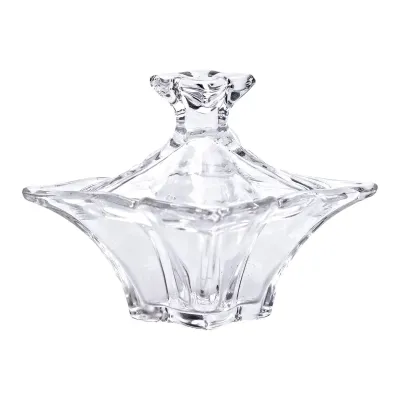 Сахарница с крышкой Bohemiya из толстого стекла 8.5 см