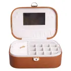 Шкатулка-органайзер для украшений из экокожи с замком 26х18х9,5 см, терракот