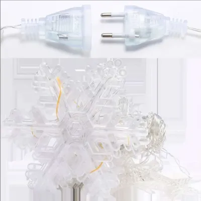 Гірлянда-штора Зірки та сніжинки розмір 3*1 м 12 фігур, білий