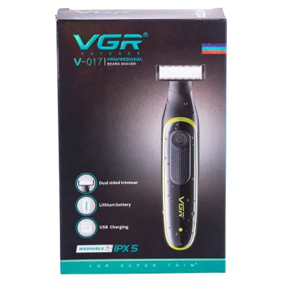 Триммер аккумуляторный VGR V-017 с 3-мя насадками, черный