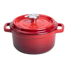Кокотниця чавунна з емальованим покриттям 2 л, червоний