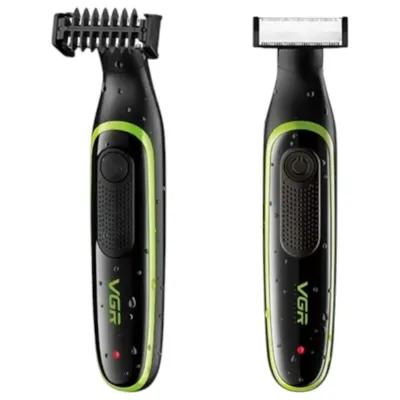 Триммер аккумуляторный VGR V-017 с 3-мя насадками, черный