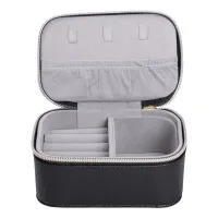 Скринька для прикрас на блискавці 13х9х6 см із екошкіри, чорний