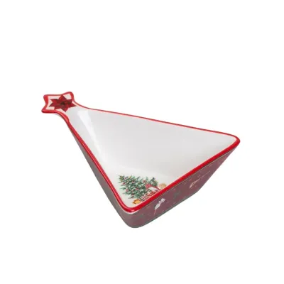 Пиала для десертов и закусок Christmas фарфоровая 15*12*4 см