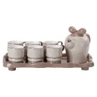 Чайный сервиз Retro на 6 персон фарфоровый 8 предметов, серый