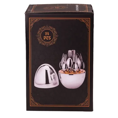 Набор столовых приборов из нержавеющей стали 24 штуки, серебро