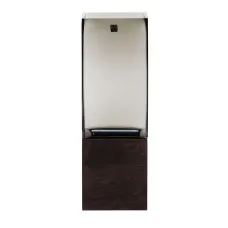 Ваза декоративная для цветов стеклянная с деревянной подставкой 30 см