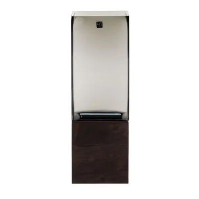 Ваза декоративна для квітів скляна з дерев'яною підставкою 30 см