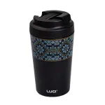 Термочашка Вишиванка 380 мл з кришкою на защіпці, чорний