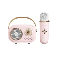 Портативна колонка з мікрофоном Platinum C-20 BT/TF/USB/FM з вологозахистом 5 Вт, рожевий