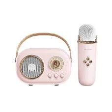 Портативная колонка с микрофоном Platinum C-20 BT/TF/USB/FM влагозащищенная 5 Вт, розовый